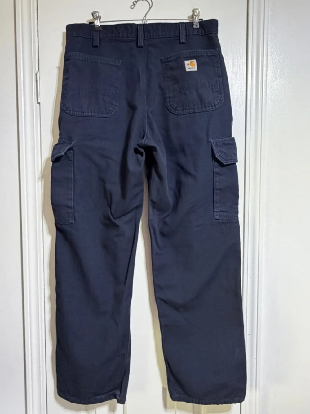 Carhartt FRB240 Navy Flame-Resistant Canvas Loose Fit Cargo Pant 35x32